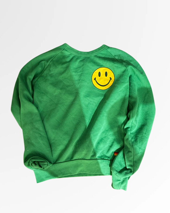 Aviator Nation Tops - Aviator Nation Smiley Face Green Crew Neck Sweatshirt